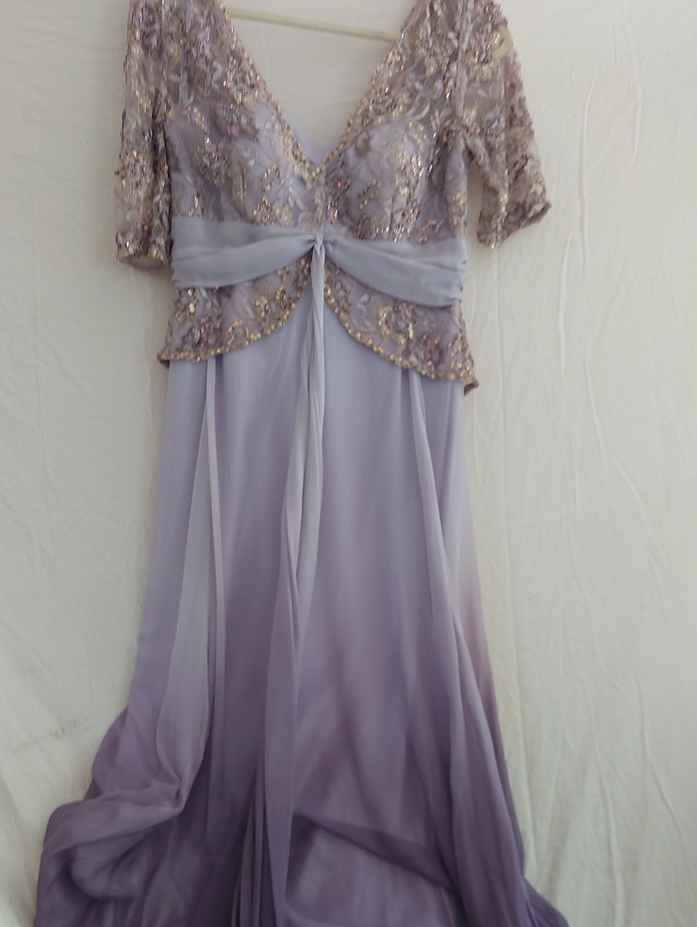 Alberto Makali Lilac Ombre Beaded Evening Dress